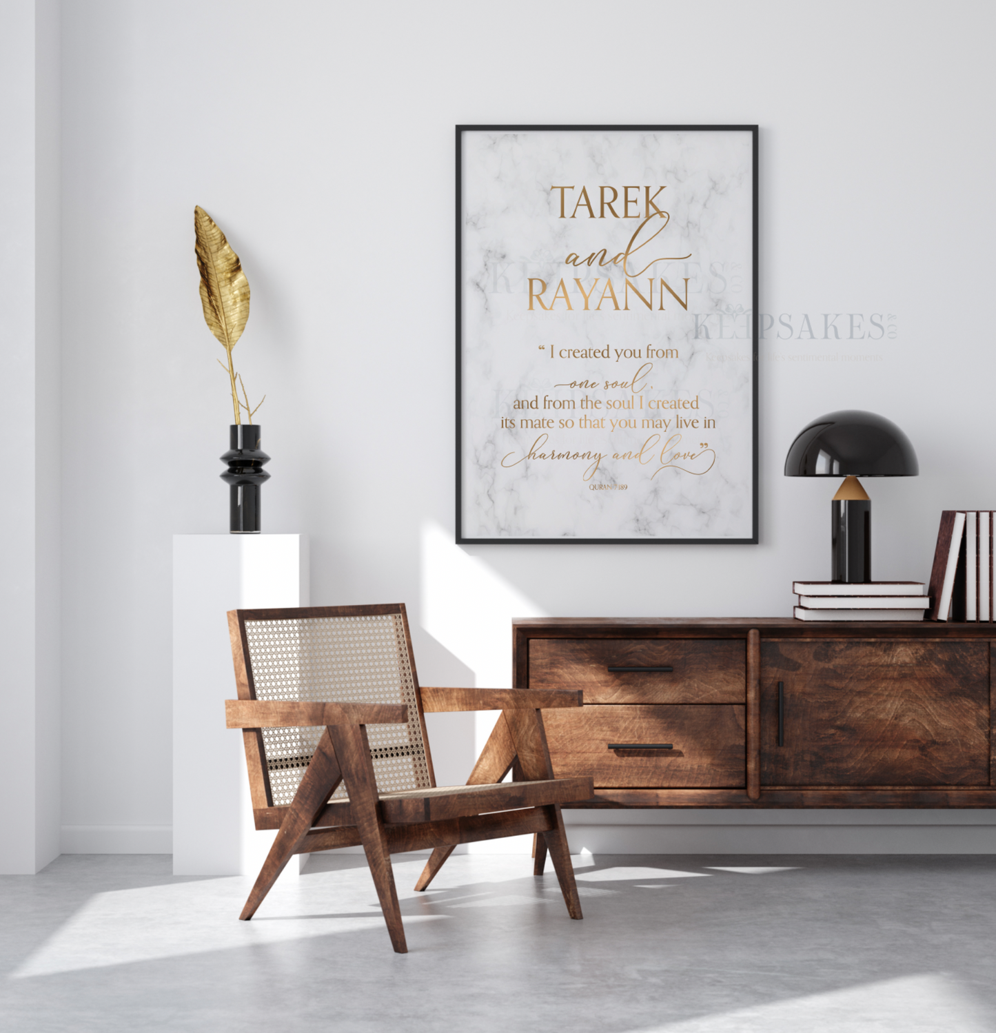 White marble couples print (Islamic) Style 1