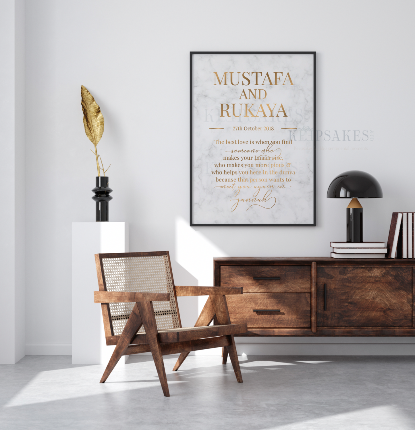 White marble couples print (Islamic) Style 2