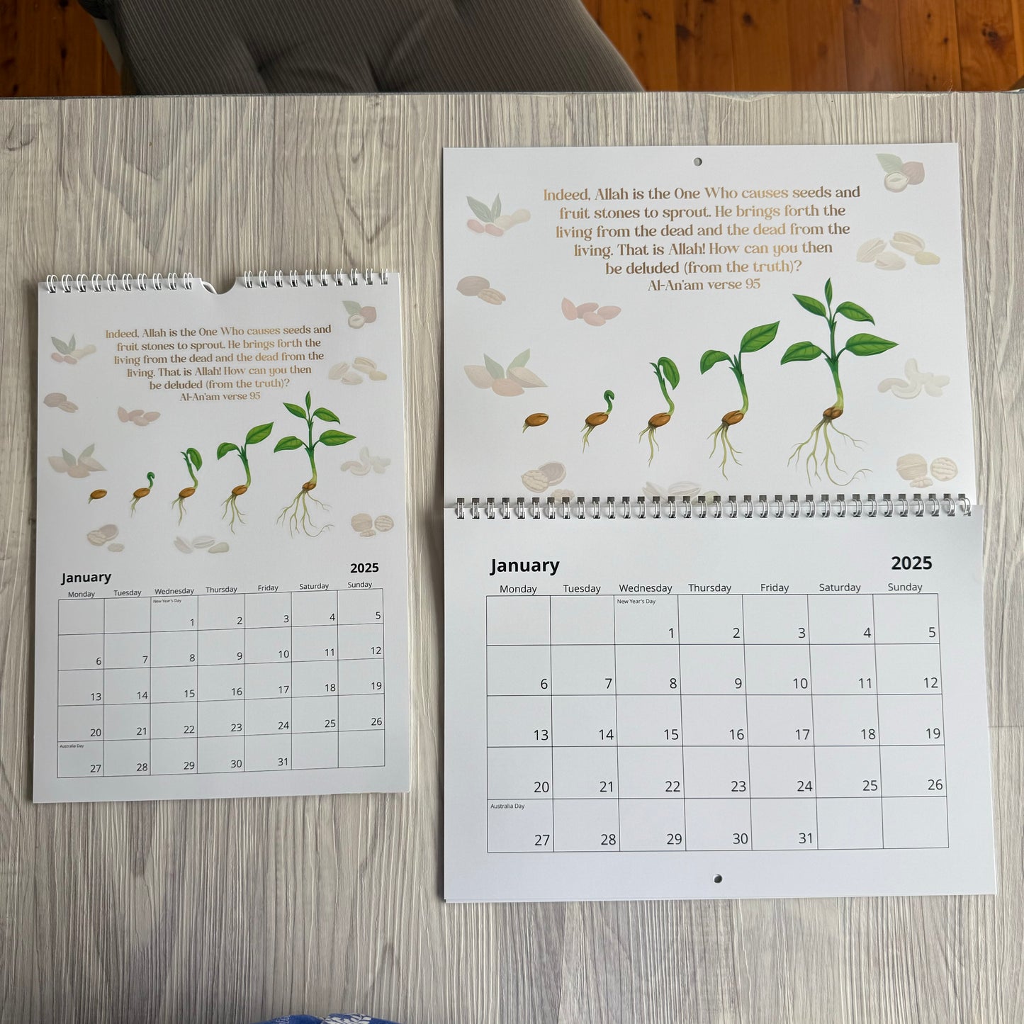 2025 Calendar with Islamic monthly quotes