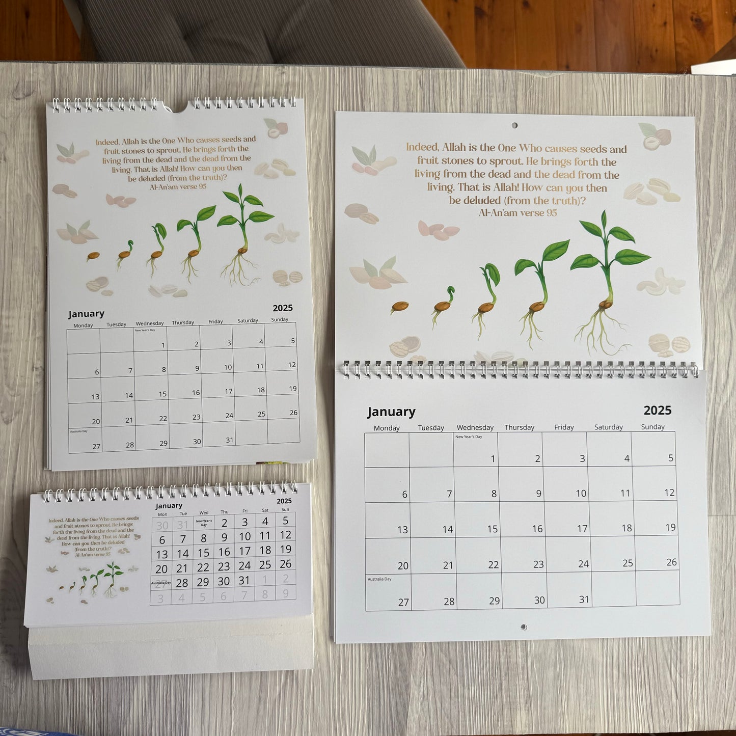 2025 Calendar with Islamic monthly quotes