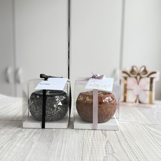 Mosaic Candle With Tags