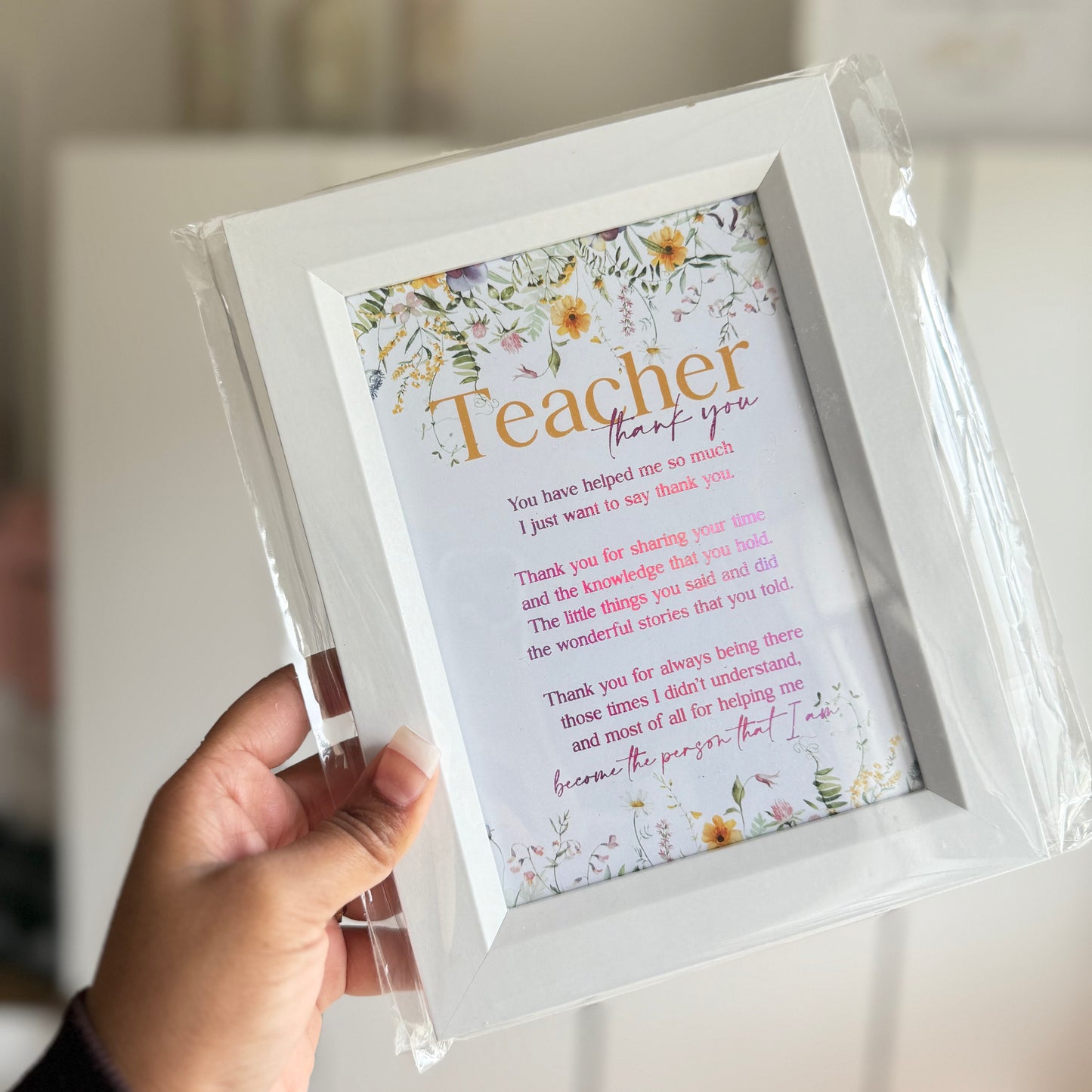 Teacher Thank You Frame (non-islamic) | Design 1