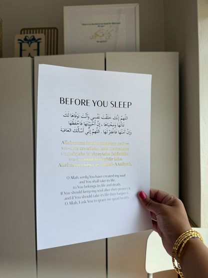 Islamic - Awake / Sleep Dua Prints