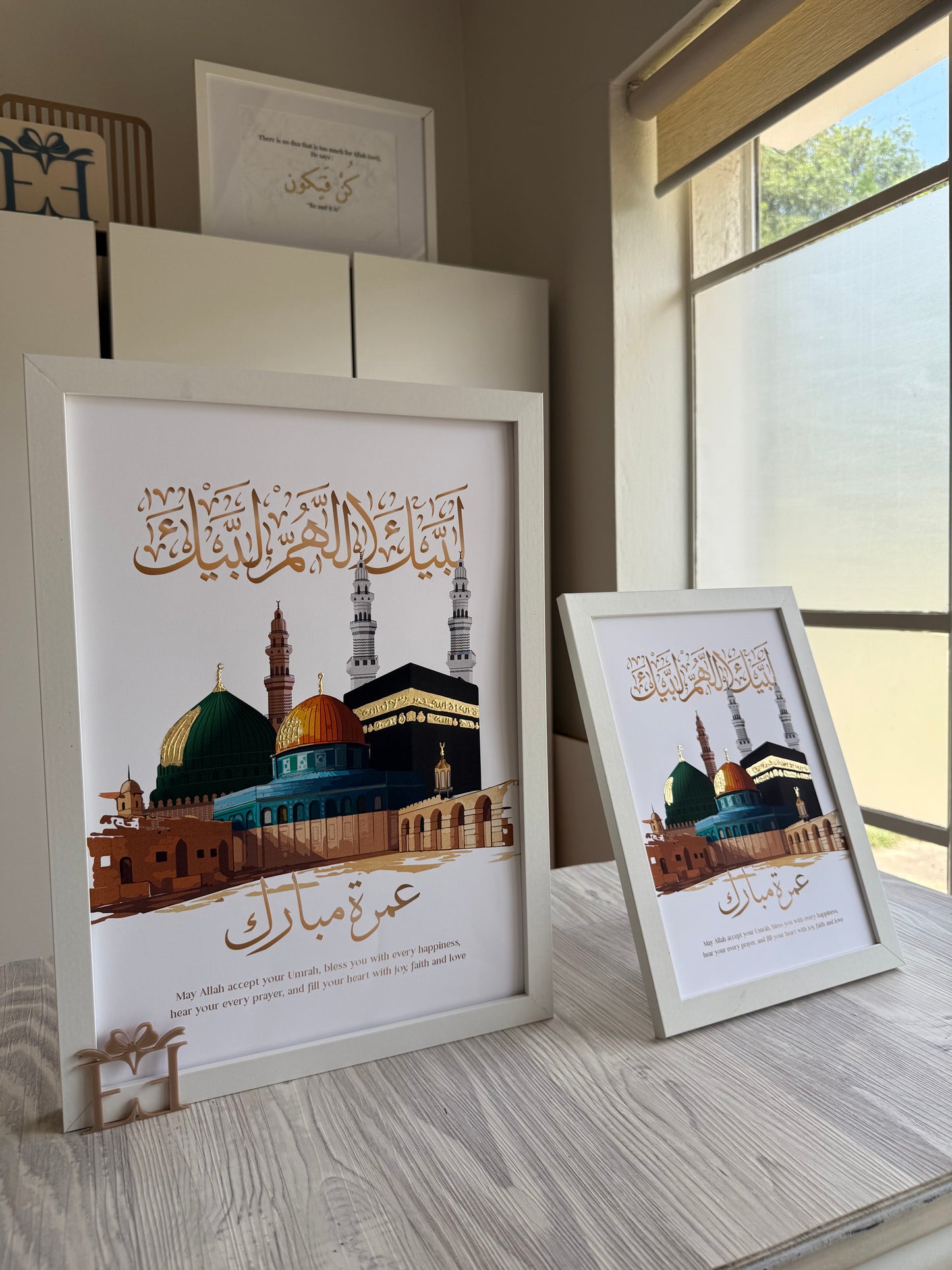 Umrah Mubarak Frame | Holy Sites Trio