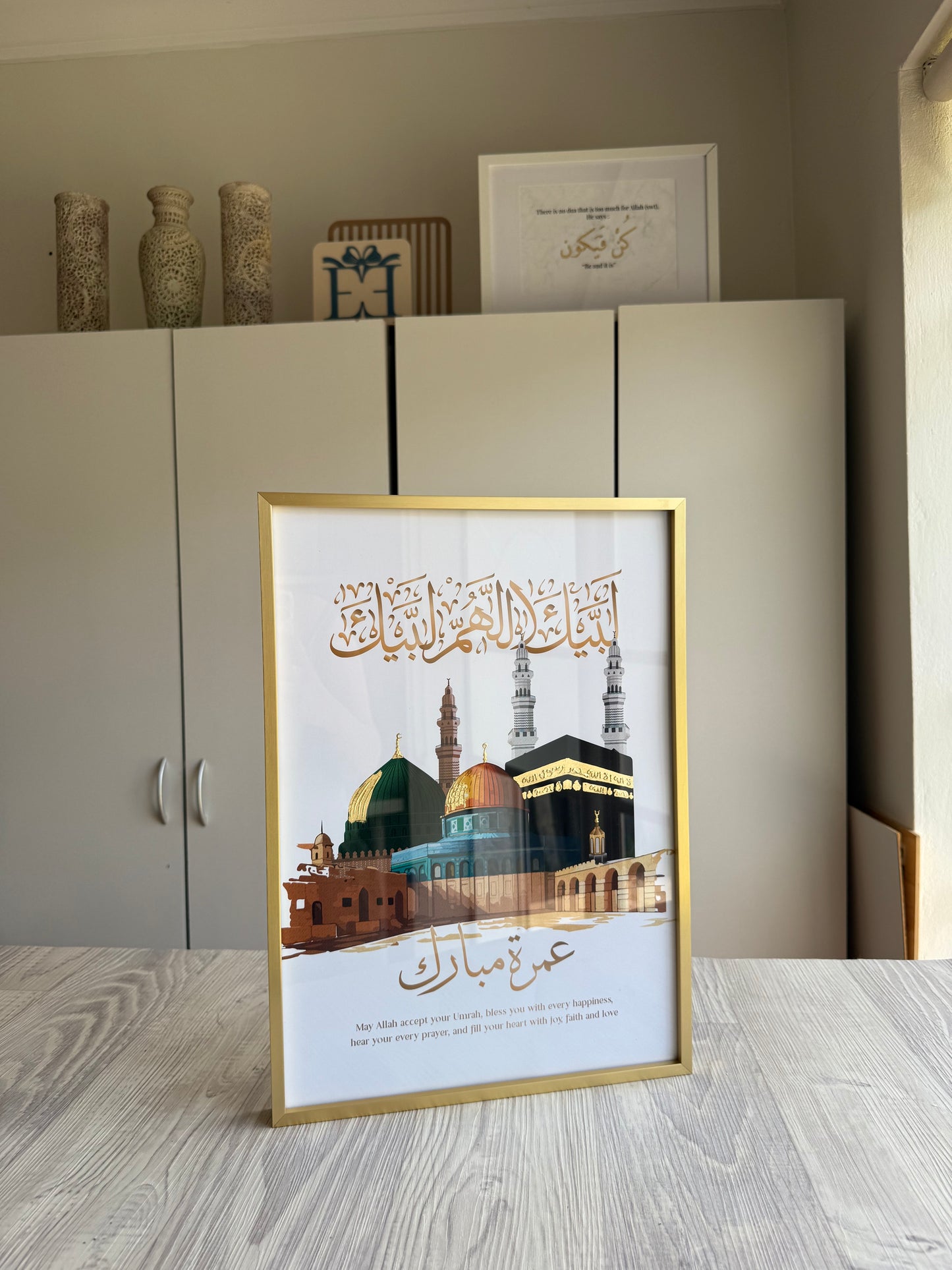 Umrah Mubarak Frame | Holy Sites Trio