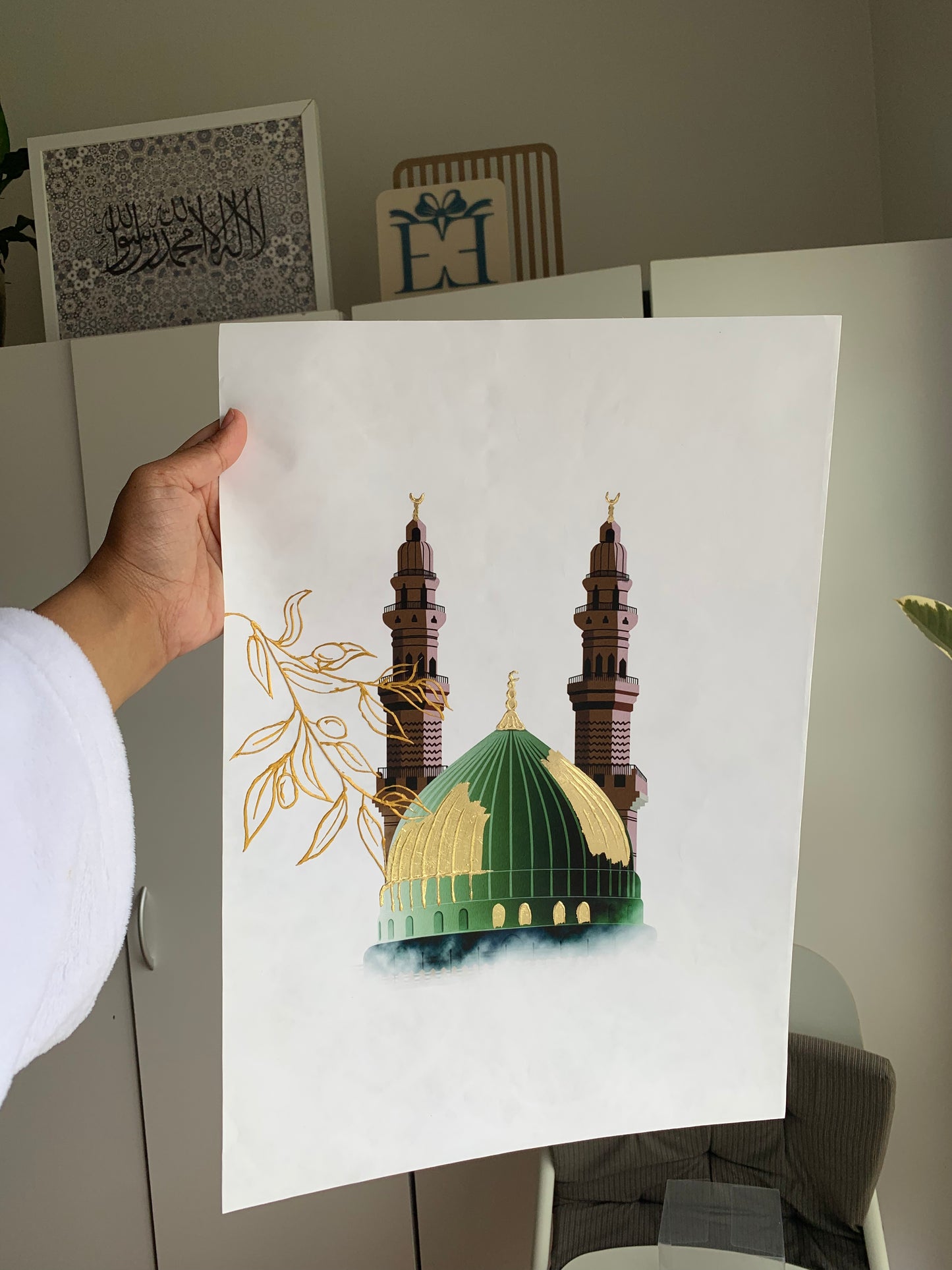 Masjid Nabawi with Olive Branch Design