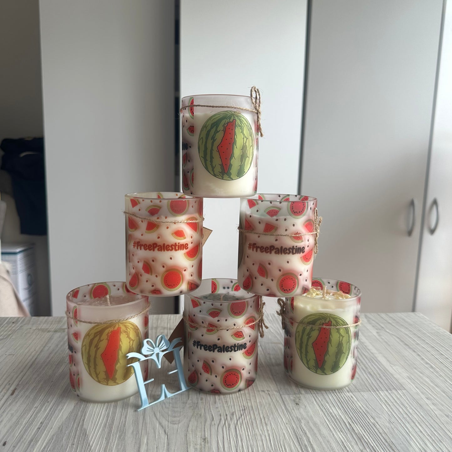 Watermelon Free Palestine Candle