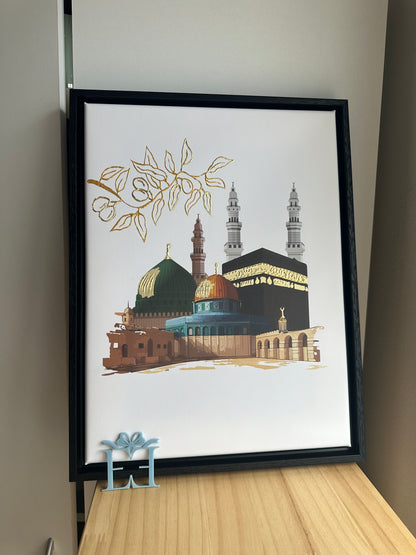 Holy Sites Trio In Floating Framed Canvas