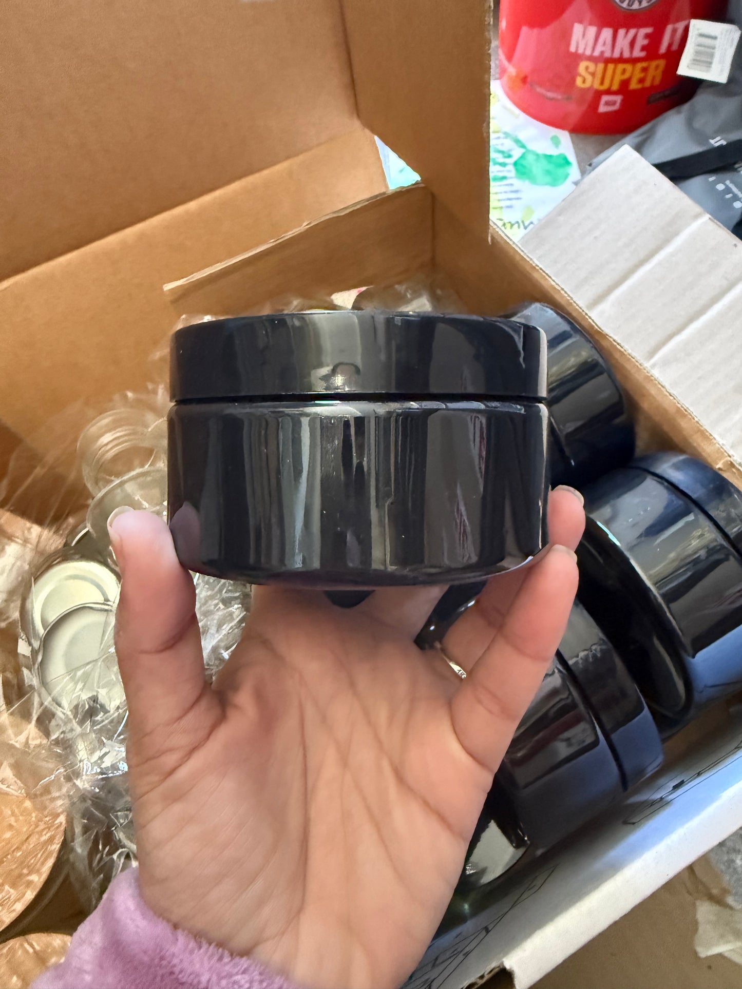 Black Round Jars | 10 pieces