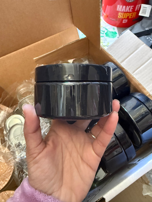 Black Round Jars | 10 pieces