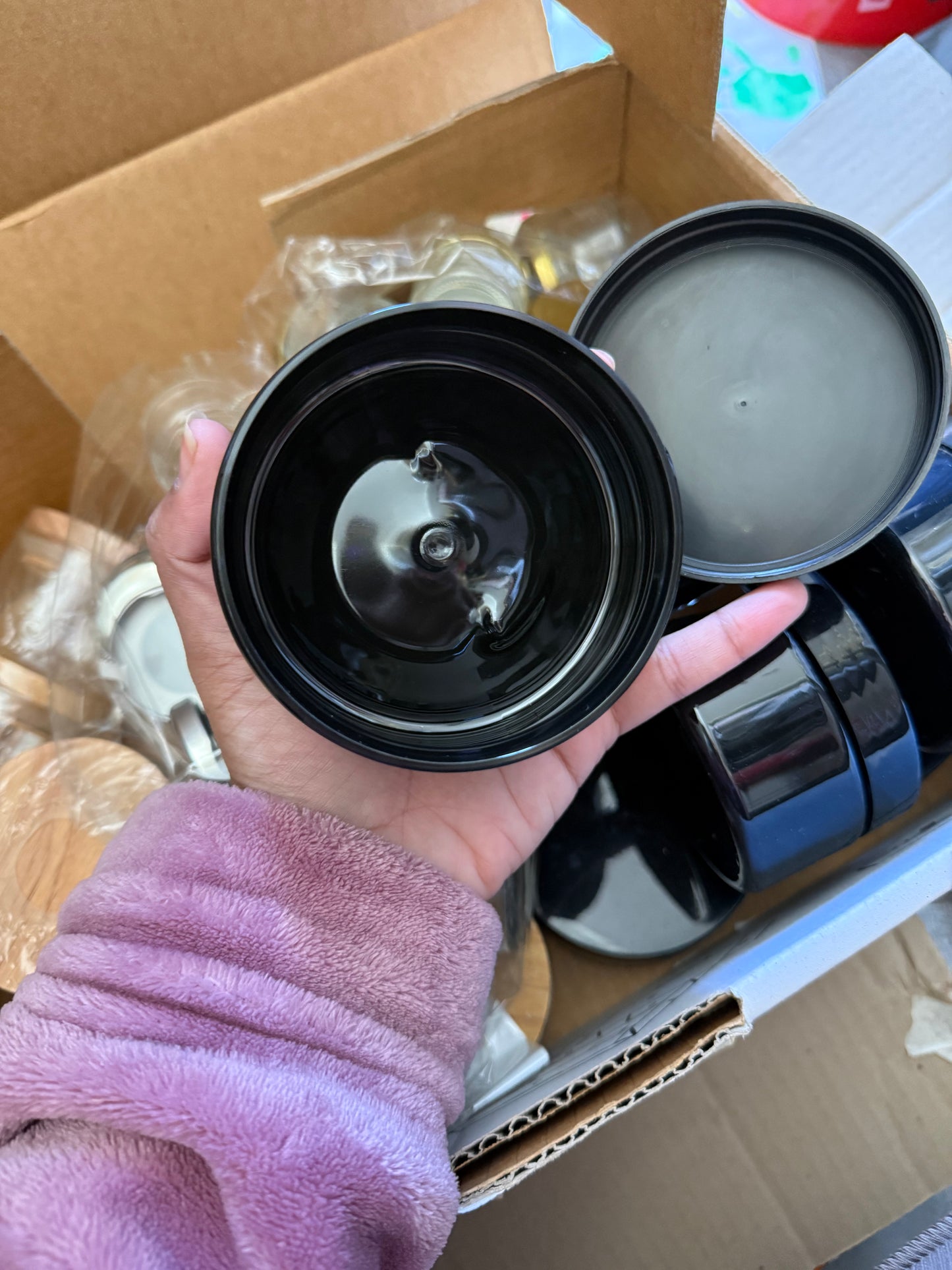 Black Round Jars | 10 pieces