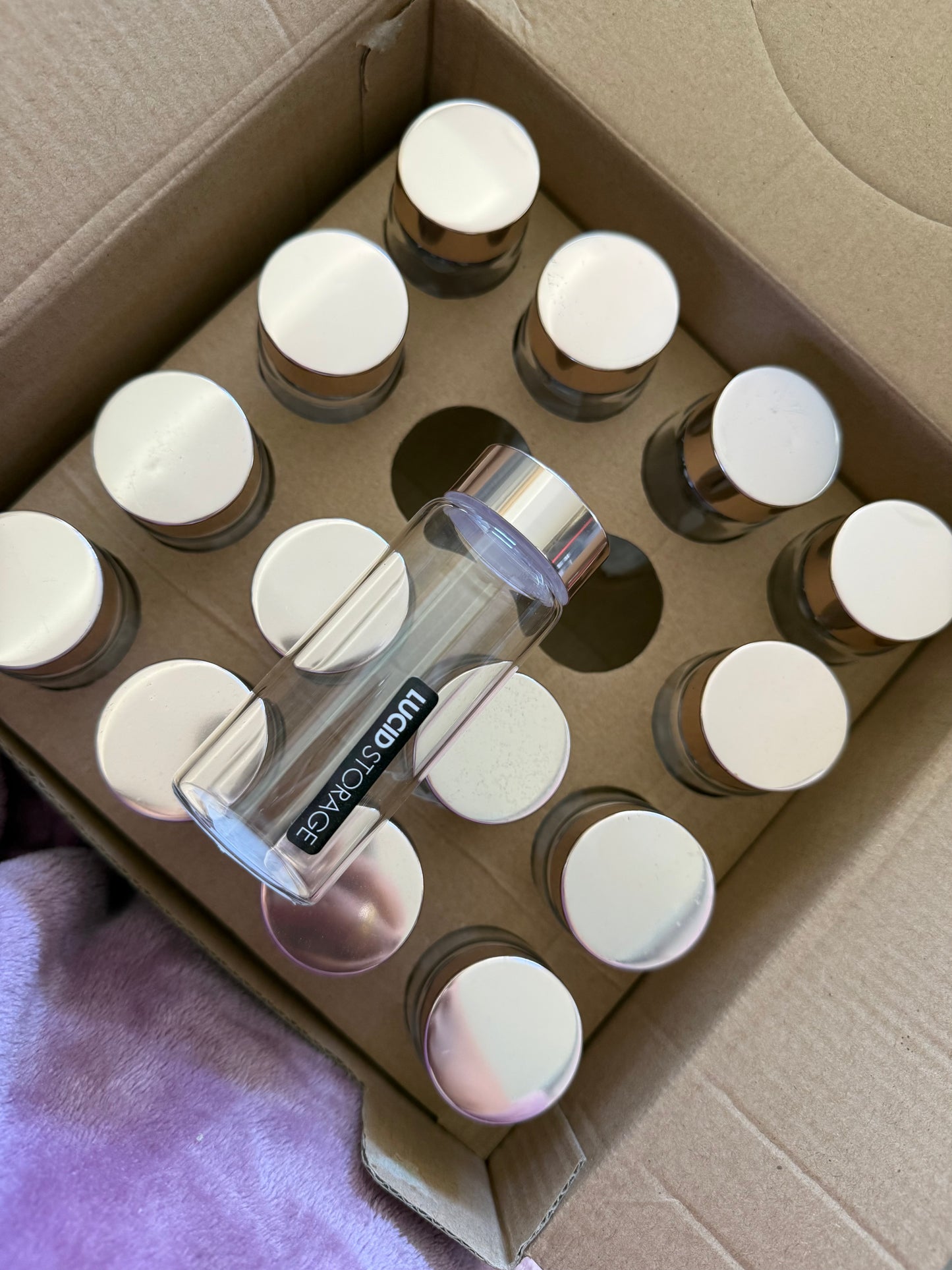 Glass Jars with rose gold lid | 47 Pieces