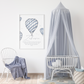 PERSONALISED - Hot Air Balloon (Blue) | Islamic Nursery Decor | Boys Decor