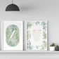 PERSONALISED - Green Leaves Duo | Islamic Nursery Decor | Boys Decor