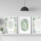 PERSONALISED - Green Leaves Trio | Islamic Nursery Decor | Boys Decor