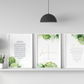 PERSONALISED - Green Hydrangea Trio | Islamic Nursery Decor | Boys Decor