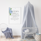 PERSONALISED - Blue Hydrangea | Islamic Nursery Decor | Boys Decor