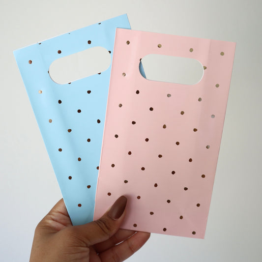 Party Bags - Foiled Polka Dot | Pink | Blue
