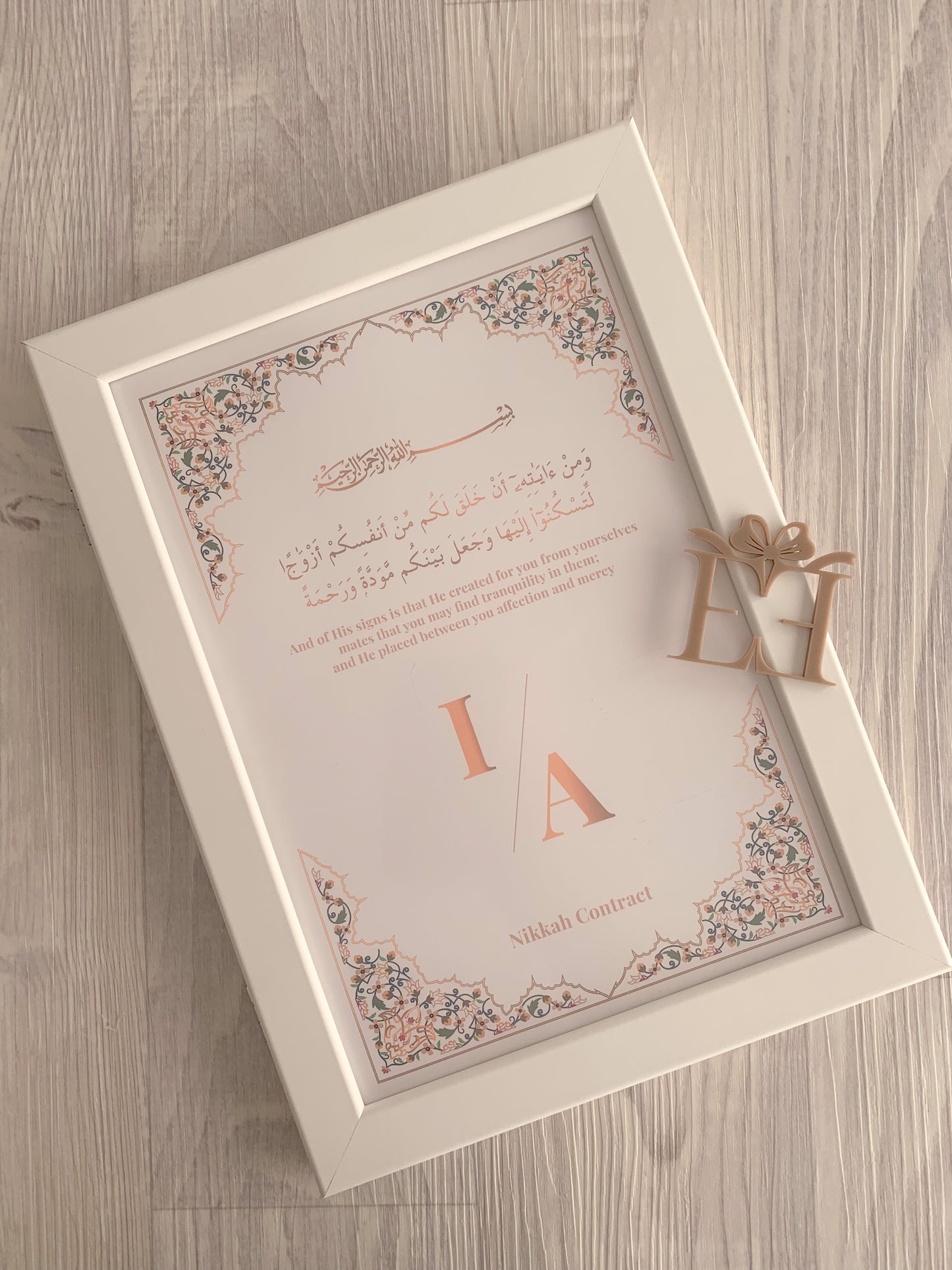 Nikkah Contract in Framed Box